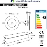 Long Life Lamp Company 3w LED Emergency Light Round Recessed Non-Maintained view 6