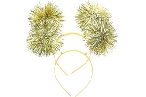 VICASKY New Year 2026 Headband Headbands Pom Pom Party Headdress Tinsel Bopper Lightweight Hair Bands Birthday Carnival