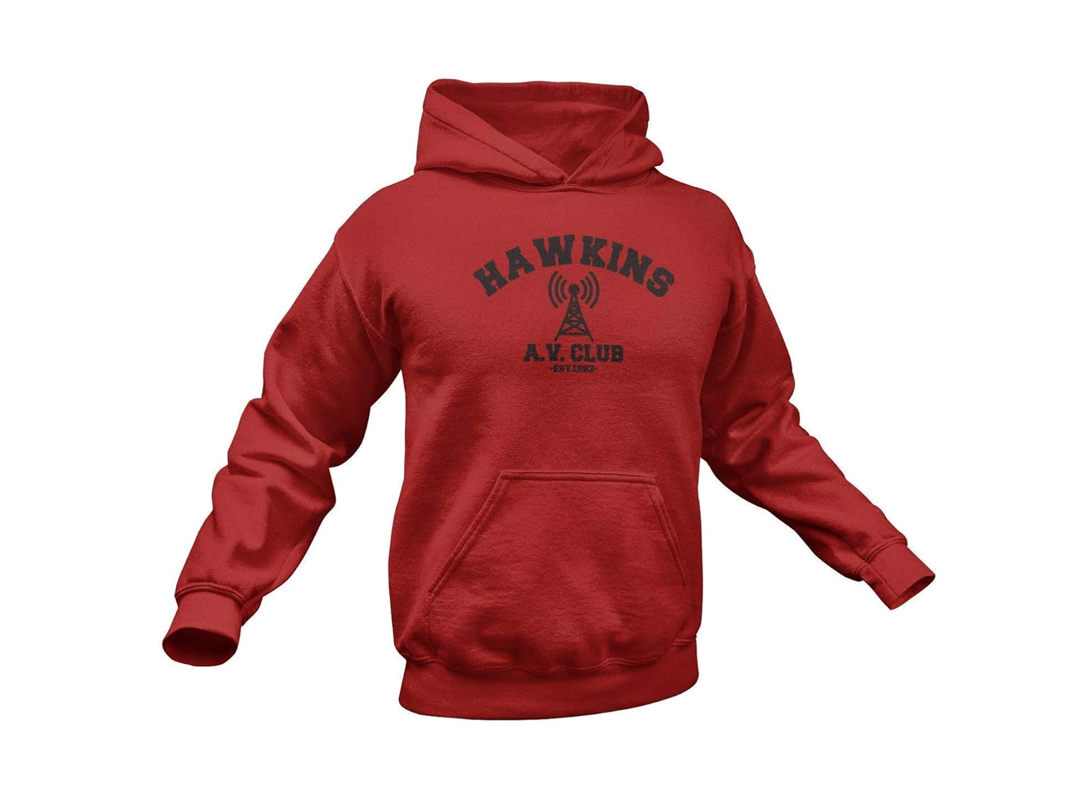 Amazon Com Stranger Things Hoodie Hawkins Av Club Adult Unisex