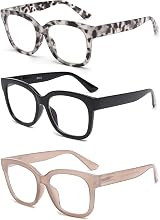 JM 3 Pack Oversized Reading Glasses Blue Light Blocking +3.0 Women view 1