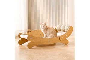 FUNACAY Cat Scratch Pad with Replacement Scratching Felt, Large Cat Scratcher Bed Hammock Lounge for Scratching Pad, Protects Furniture,Kittens Gifts