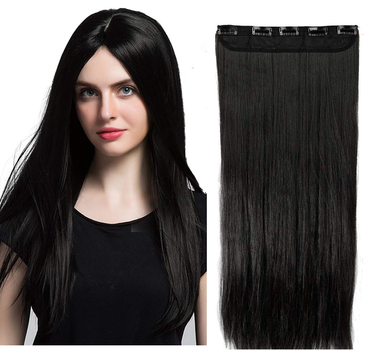 Raay Synthetic 5 In Clips Hair Extension For Girls For Wedding And