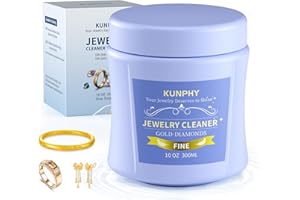 KUNPHY Fine Jewelry Cleaner, 10oz Ring Cleaner, Quick and Easy Jewelry Cleaner Solution for Restoring Shine, Professional Gold Cleaner for Fine, Delicate Jewelry, Gold, Diamonds, and Earrings