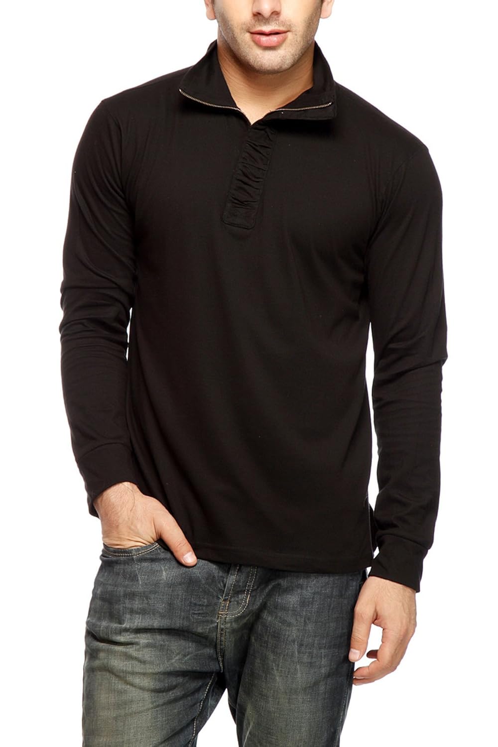 gritstones men's plain slim fit t-shirt