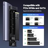 UGREEN M.2 NVMe & SATA Enclosure USB 3.2 Gen 2 10Gbps Aluminum Caddy 2230 2280 view 3