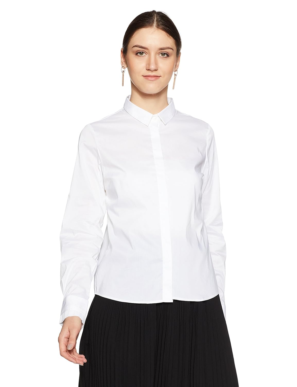 van heusen women's plain regular fit synthetic shirt