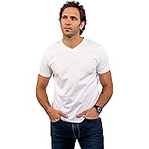Men’s T Shirts Casual | Premium Fitted Pima Cotton T Shirts Shirts for Men | Plain Designer Soft Classic Tees | V-Neck