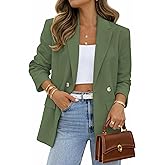 Lazysmile Blazers for Women Business Casual Long Sleeve Lapel Open Front Suit Jacket Office Work Clothes with Pockets
