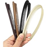 LLMSIX 4pcs Headband with Teeth, Non Slip Plastic Headbands for Women, Flexible Comb Headband with Teeth for Women Girls Head Bands Fashion Hair Accessories