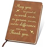Inspirational Gifts for Women - Thank You Teacher Appreciation Gifts for Mentor Nurse Coworker Boss Employee,End of Year Teacher Retirement Graduation Gift,Nurses Week Gift,Leather Journal Notebooks