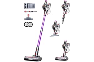 VIAFLY Cordless Vacuum Cleaner, Upgraded 550W 45Kpa 60Mins Vacuum Cleaners for Home, Anti-Tangle Stick Vacuum with Self-Standing, LED Display, 8-in-1 Wireless Vacuum for Carpet Pet Hair Hardfloor