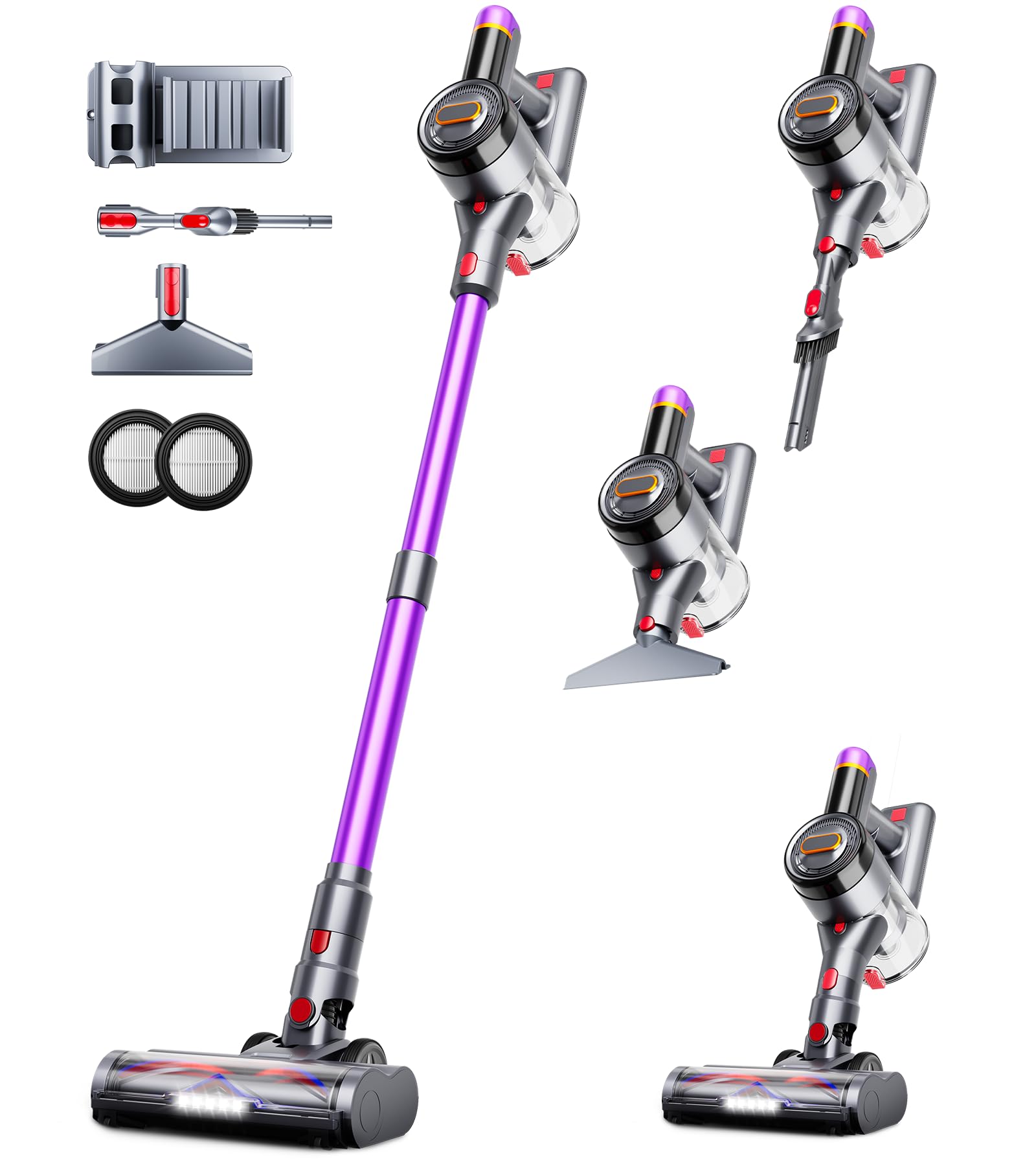 Photo 1 of Cordless Vacuum Cleaner, Upgraded 550W 45Kpa 60Mins Vacuum Cleaners for Home, Anti-Tangle Stick Vacuum with Self-Standing, LED Display, 8-in-1 Wireless Vacuum for Carpet Pet Hair Hardfloor