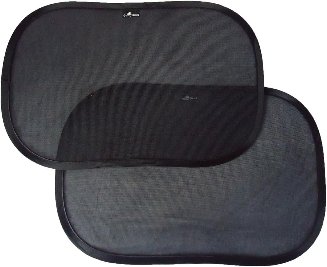 Sunny Street Premium Car Window Sun Shade, Blocks 98% of Harmful UV Rays, 2 Pack, Easy Cling Sunshades, No Suction Cups