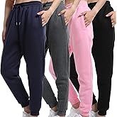 Chicingyou 4 Pack Sweatpants Women Joggers Sweat Pants for Womens Fleece Sweatpants with Pockets Drawstring for Running Yoga