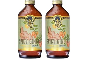 P PORTLAND SYRUPS Portland Syrups Spicy Ginger Syrup - Extra Spicy Heat and Fresh Ginger Flavor - Premium Beverage Concentrate for Cocktails, Mocktails, Tea, and More - 12 oz with 24 Servings (Pack of 2)