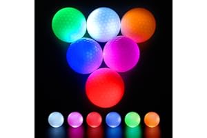 HZXSDEG 6 Pack Glow in The Dark Golf Balls Light up Led Golf Balls Night Golf Gift Sets 6 Color