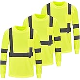A-SAFETY Safety Shirt,High Visibility Work T Shirt Long Short Sleeve Class 3 (XS-6XL)