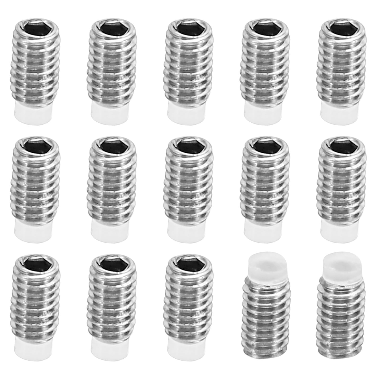 PATIKIL M3x5mm Nylon Tip Grub Screw, 15 Pack Metric Hex Socket Head Cup Point Anti Slip Set Screws Internal Hex Drive Hardware, 304 Stainless Steel