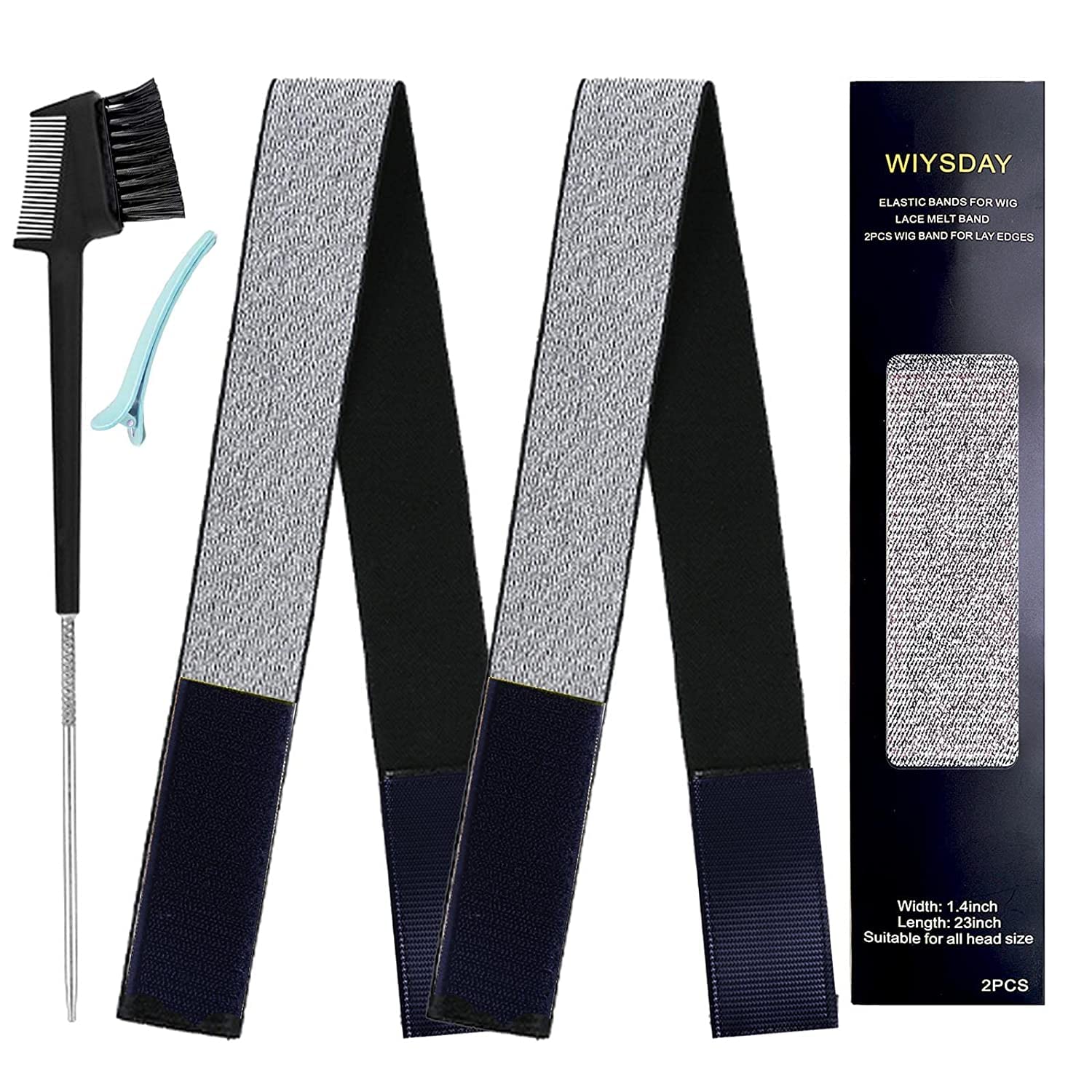 uoouoo 2PCS Elastic Bands for Wig, Wig Band, Lace Melting Band, Lace Band Edge Band, Edge Wrap to Lay Edges, Wig Band for Melting Lace (2pcs - Silver)