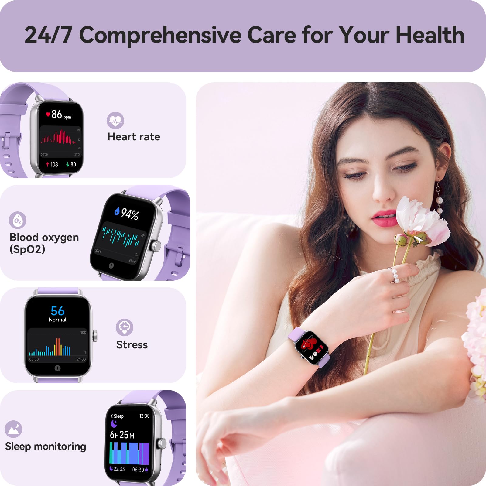 Gydom Smart Watches for Women for Android & iPhone, Alexa Built-in, 1.8