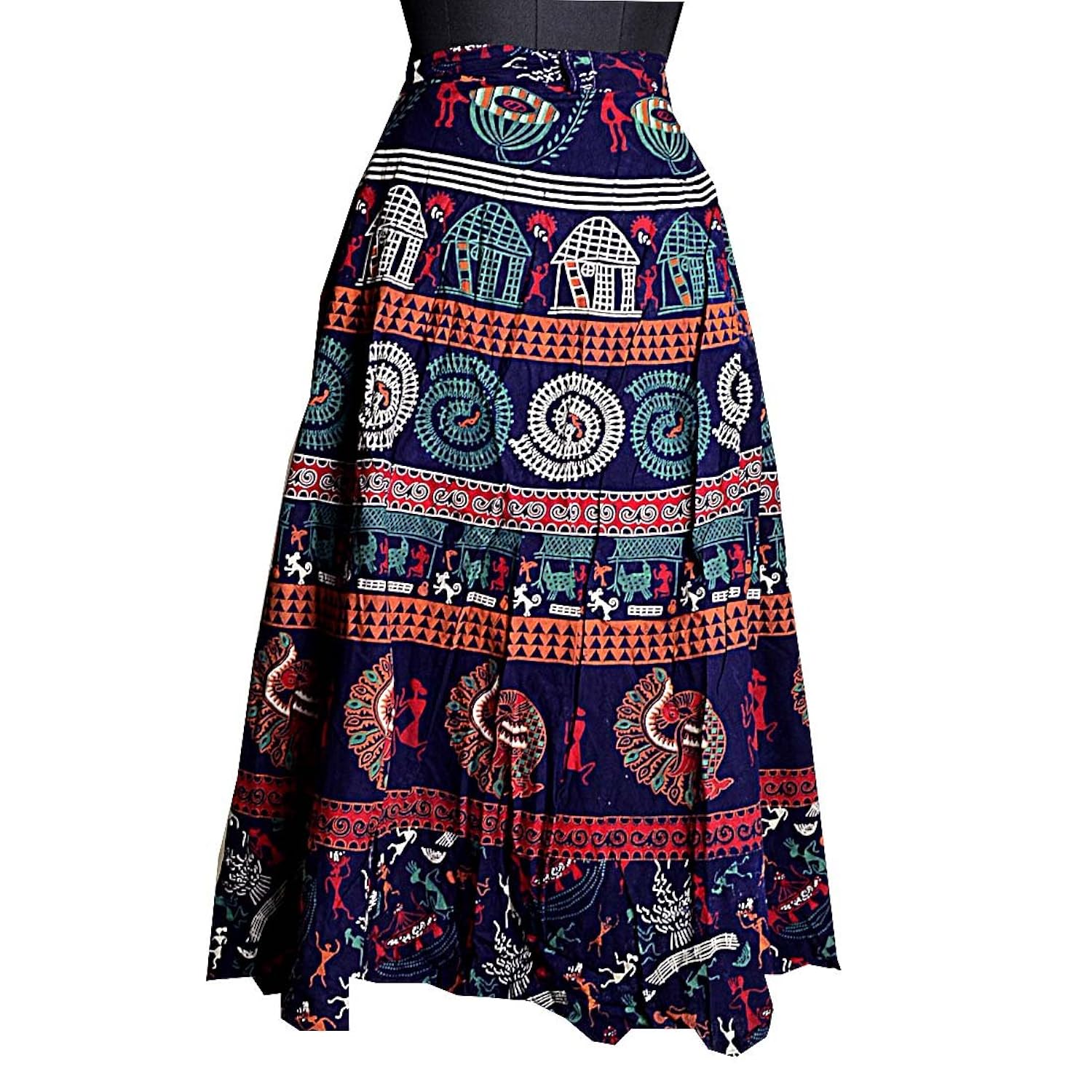 jwf women's cotton straight long skirt(sk_5211, multicolour, free size)