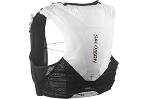 Salomon Hydration Packs ADV Skin 5 Race Flag Set for Athletic Trail Running, Adult Unisex, 5 liters, Black/White, X-Large