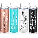 Sieral Thank You Gifts Appreciation Tumbler Employee Thank You for Being Awesome Stainless Steel Travel Tumbler 20 oz Graduation Gift Father Friends Mom Wife Coworker Women Men(Rose Gold, Mint,4 Sets)