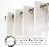 CUCRAF Net Curtains Eyelet Voile Sheer Linen 90cm Drop Pair 1.5in Rod view 3