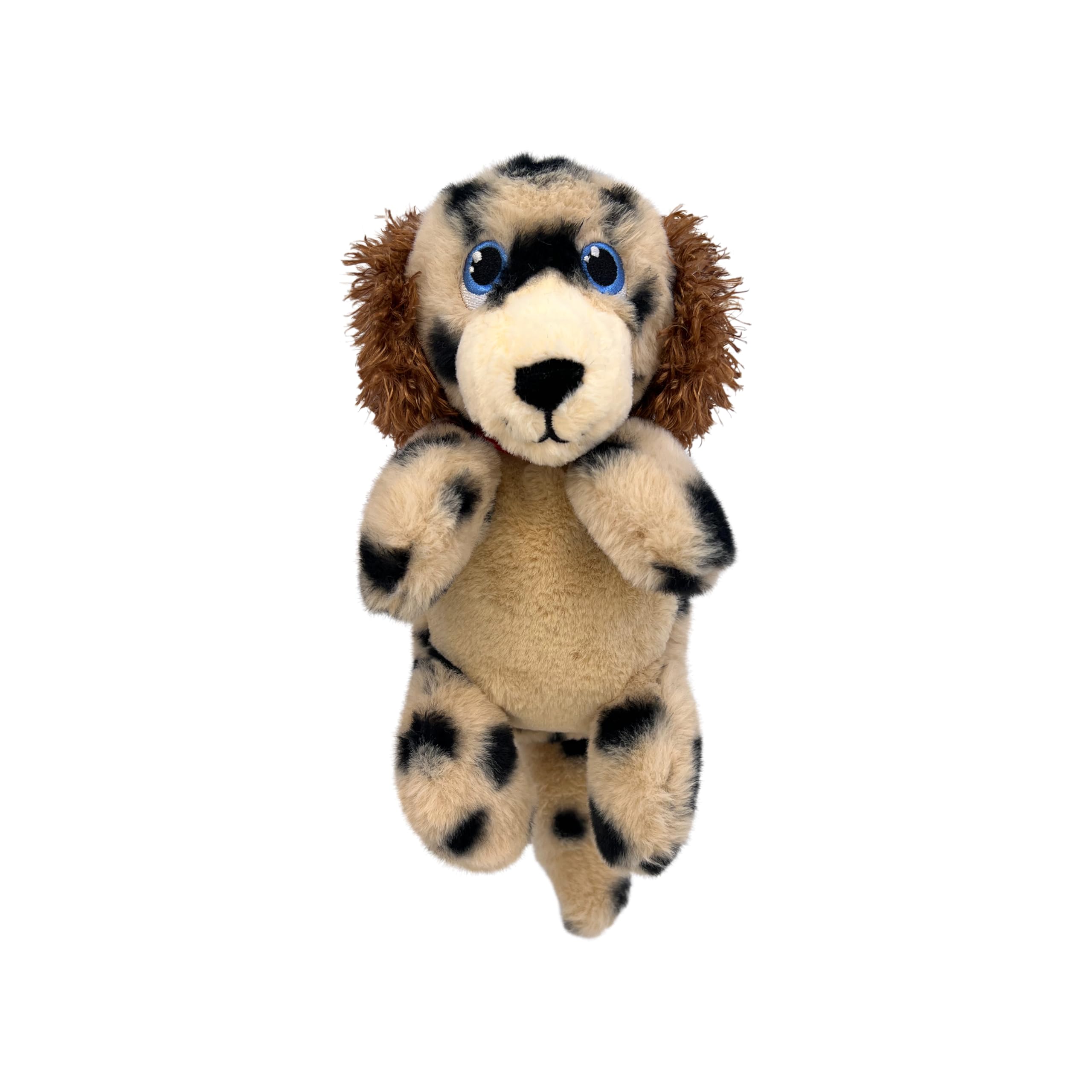 KONG Comfort Pups Low Stuffing Plush Fur and Crinkly Noise with Squeaker (Medium, Spot)