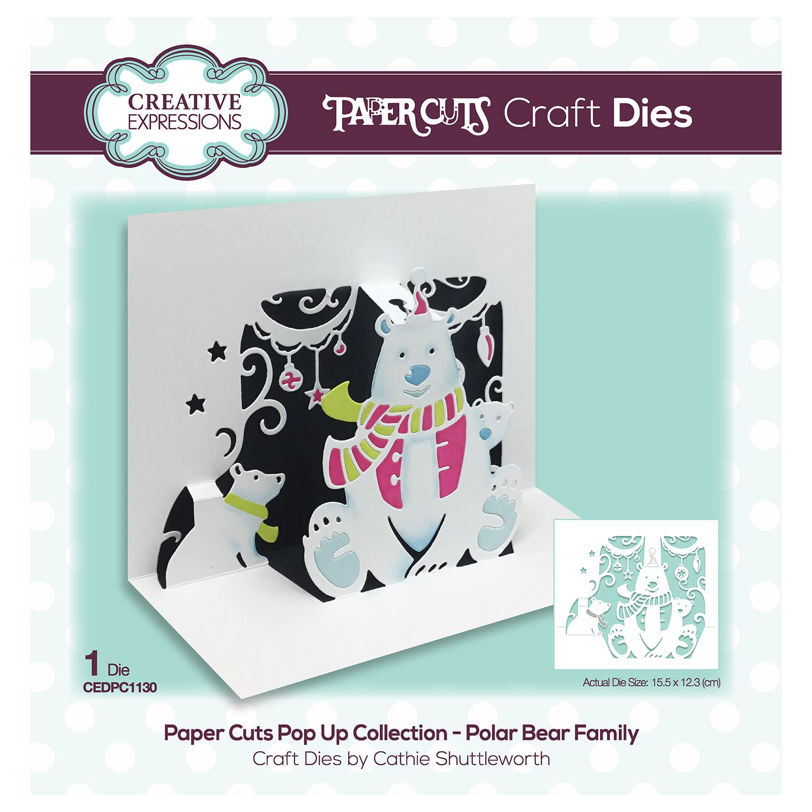 Paper Cuts - Pop Up - Beary Christmas - Craft Die CEDPC1130
