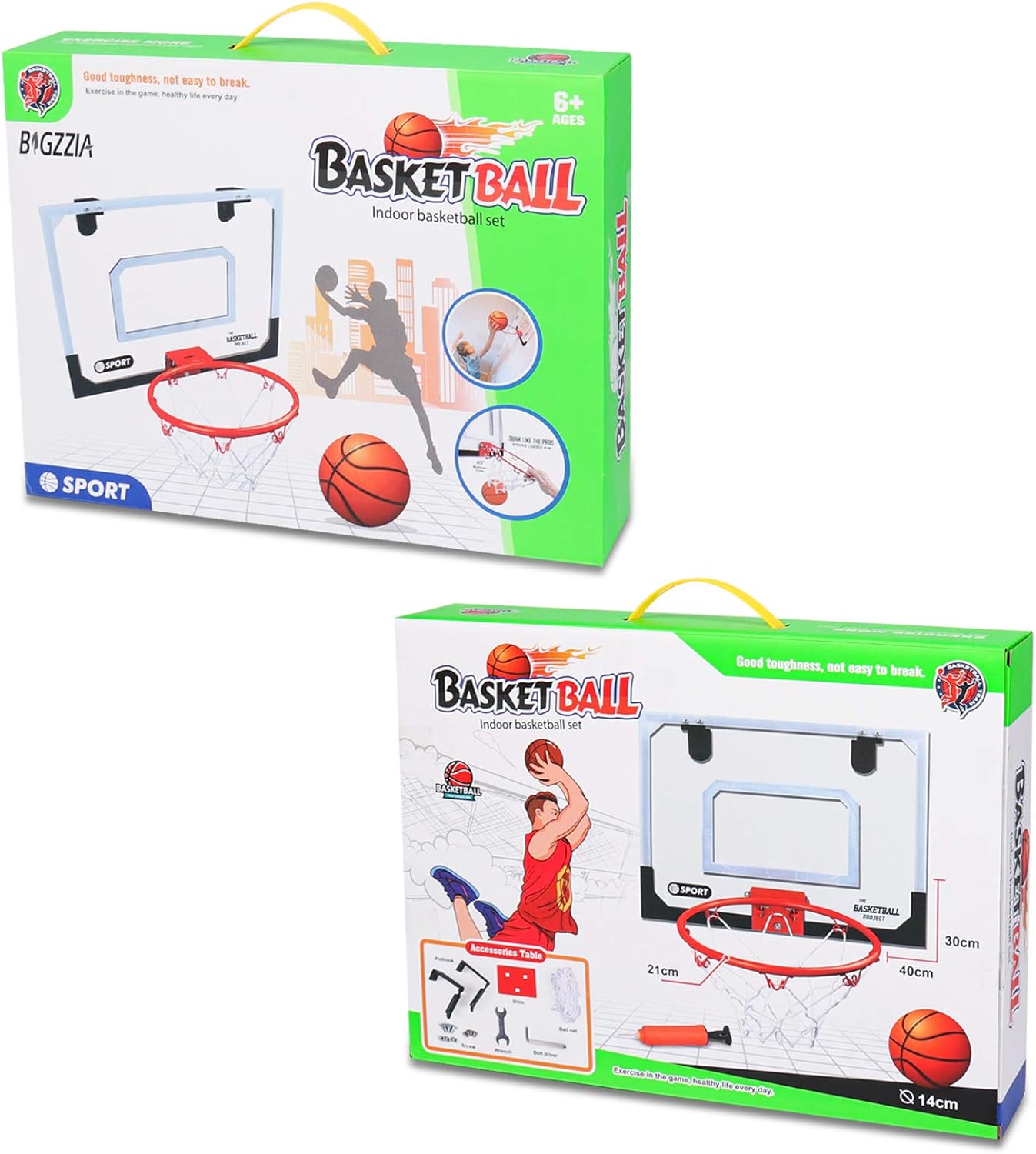 Bigzzia Indoor Basketball Hoop Includes 3 Mini Basketballs & Hand Pump with Needle for Door Wall Kids Adults Indoor Play : Sports & Outdoors