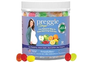 Three Lollies Preggie Pop Drops Pregnancy Nausea Relief Morning Sickness Candy with Essential Oils for Pregnant Women – Flavor Variety Pack, 32 Count