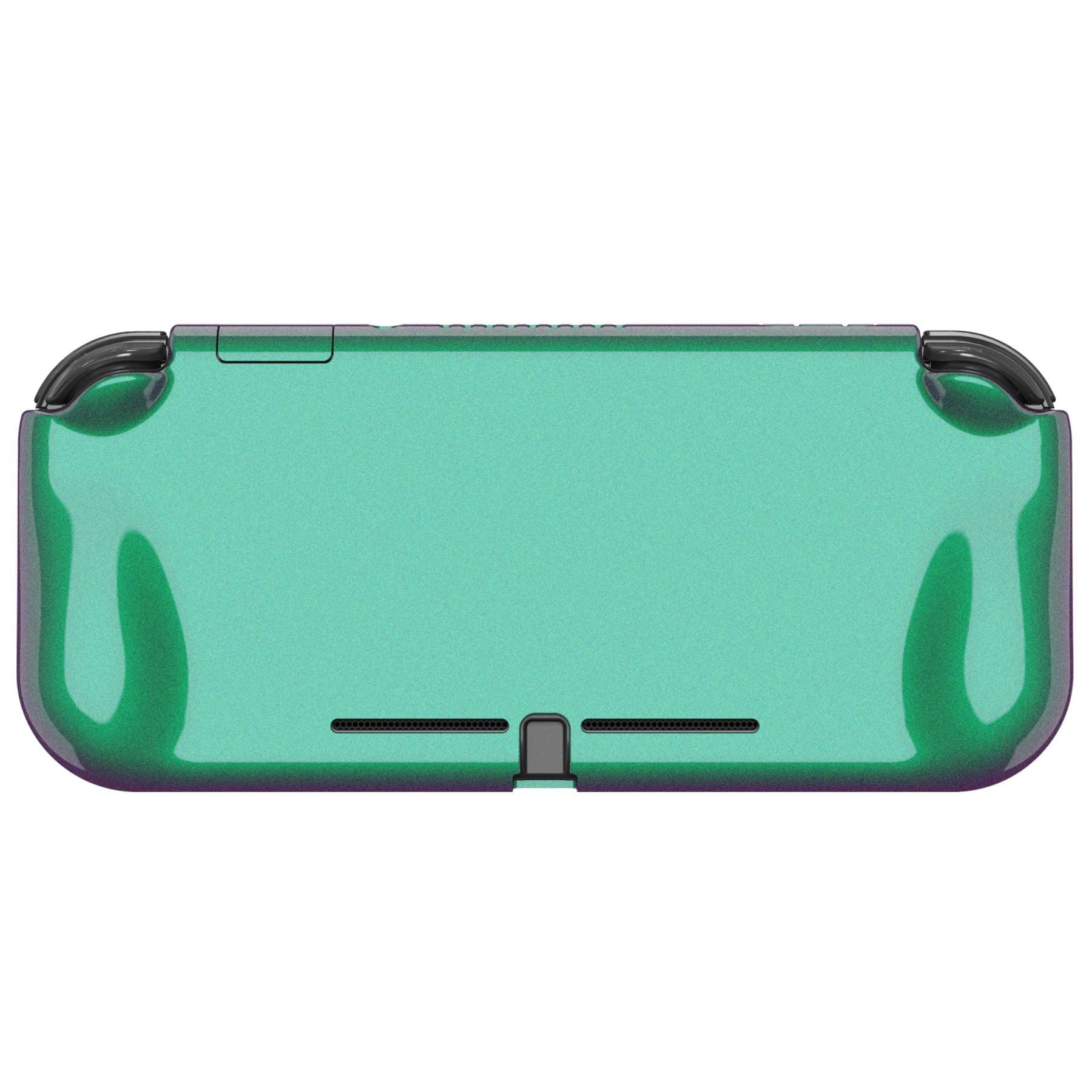 PlayVital ZealProtect Protective Case for Nintendo Switch Lite, Ergomomic Grip Hard Cover - Durable Shock-Absorbent Anti-Scratch with Screen Protector & Thumb Grip Button Cap, Chameleon Green Purple