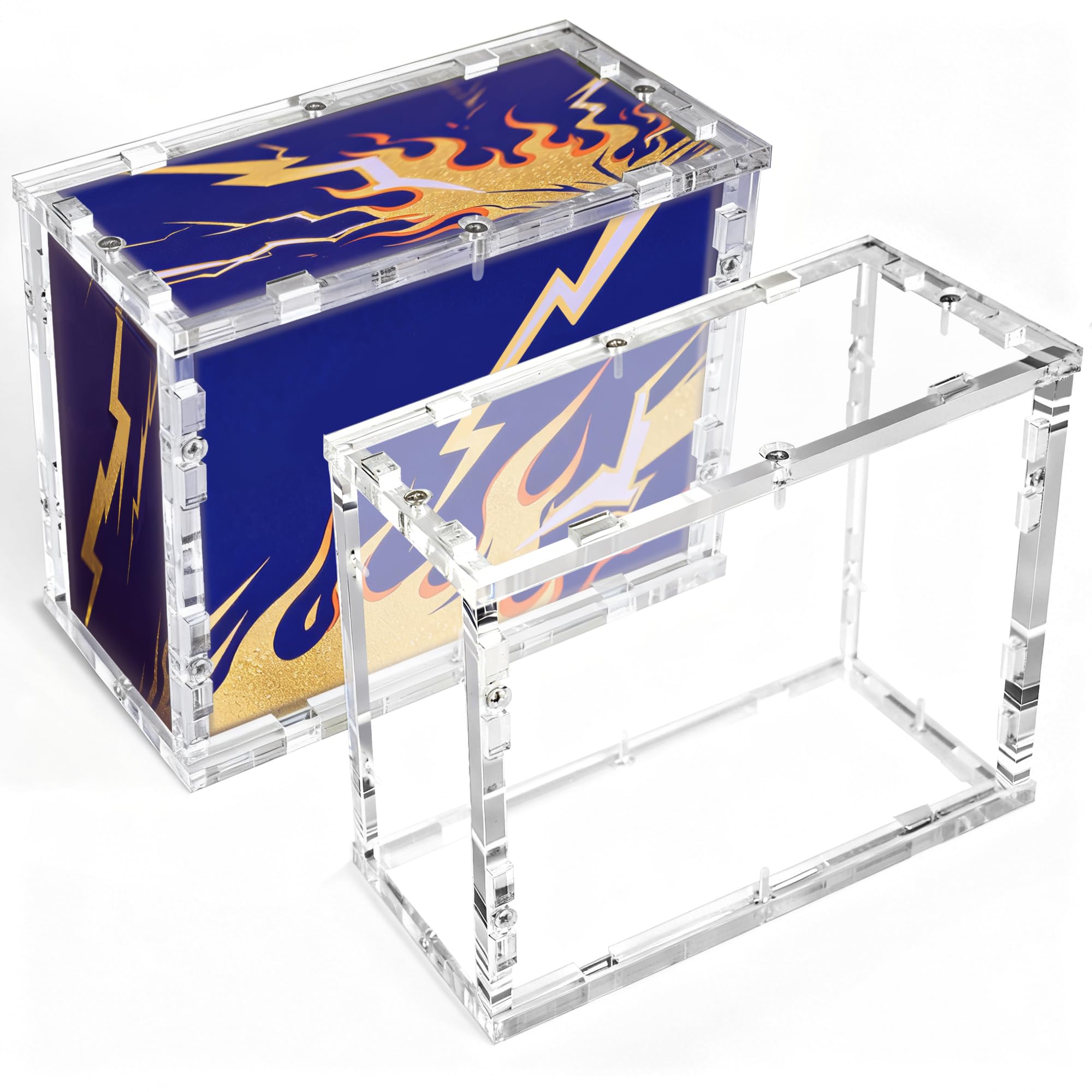 Photo 1 of 2 PCS OP Booster Box Acrylic Case, UV Protected Dustproof Preservation Compatible with OP TCG Booster Box Stackable 6mm Thick Display Protector for Game Card Boxes Collector, Inner:5.91x2.76x4.72 in