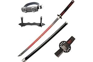 lkjad Sword Cosplay Swords Tanjirou Samurai Sword, Katana Sword Plastic Toy Sword for Costume Play Halloween Cosplay Gift 40 in