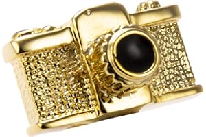 A N KINGPIIN an KINGPiiN Lapel Pin for Men Camera Brooch Suit Stud, Shirt Studs Men's Accessories Gold