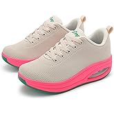 RUIDENG Platform Sneakers for Women Air Cushion | Walking Shoes Women Comfortable All Day | Thick Rocker Bottom