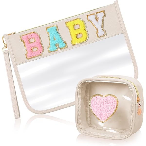 Bolsa Maquillaje Personalizada Con Letra - Felpilla Impermeable Para Viaje