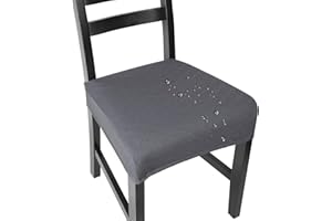 NORTHERN BROTHERS Dining Chair Seat Covers Set of 4, Seat Covers for Dining Room, Stretch Washable Chair Slipcover Protector, Dark Grey