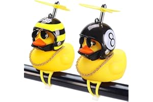 OMEET Lovely Yellow Duck Bike Bell, Kids Bike Horn, Rubber Yellow Duck Bicycle Accessories with LED Light - for Kids Toddler Children Adults Sport Outdoor