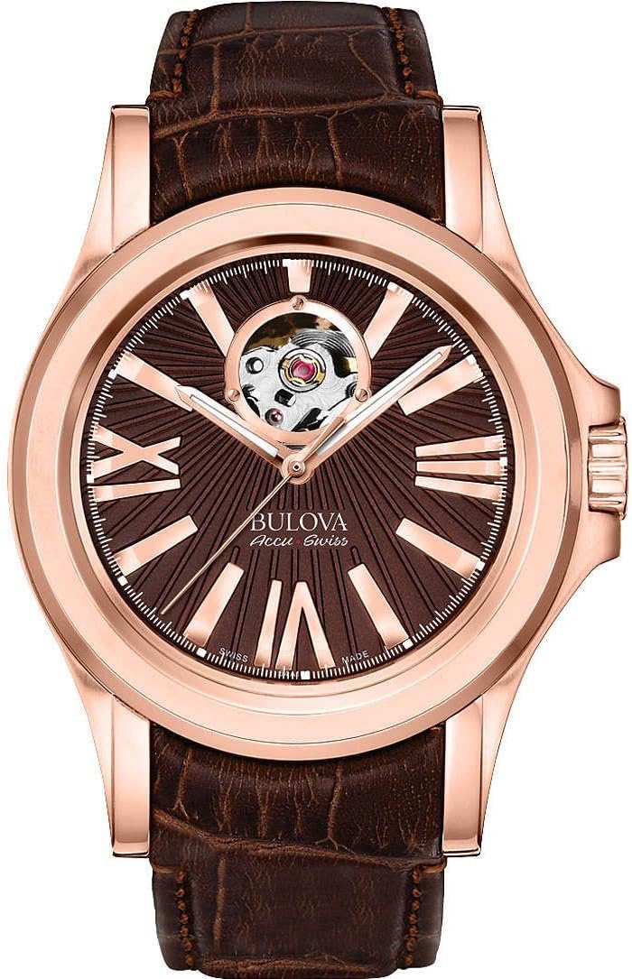 Bulova AccuSwiss Kirkwood Rose Gold Automatic Men's Watch 64A104