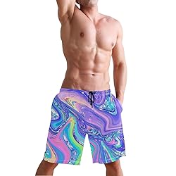 Men's Summer Cool Swim Trunks Quick Dry Abstract