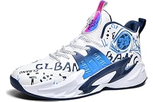 Huogra Boys Basketball Shoes Breathable Indoor Athletic Shoes Youth Outdoor Fashion Sneakers Comfortable Basketball Shoes for Girls