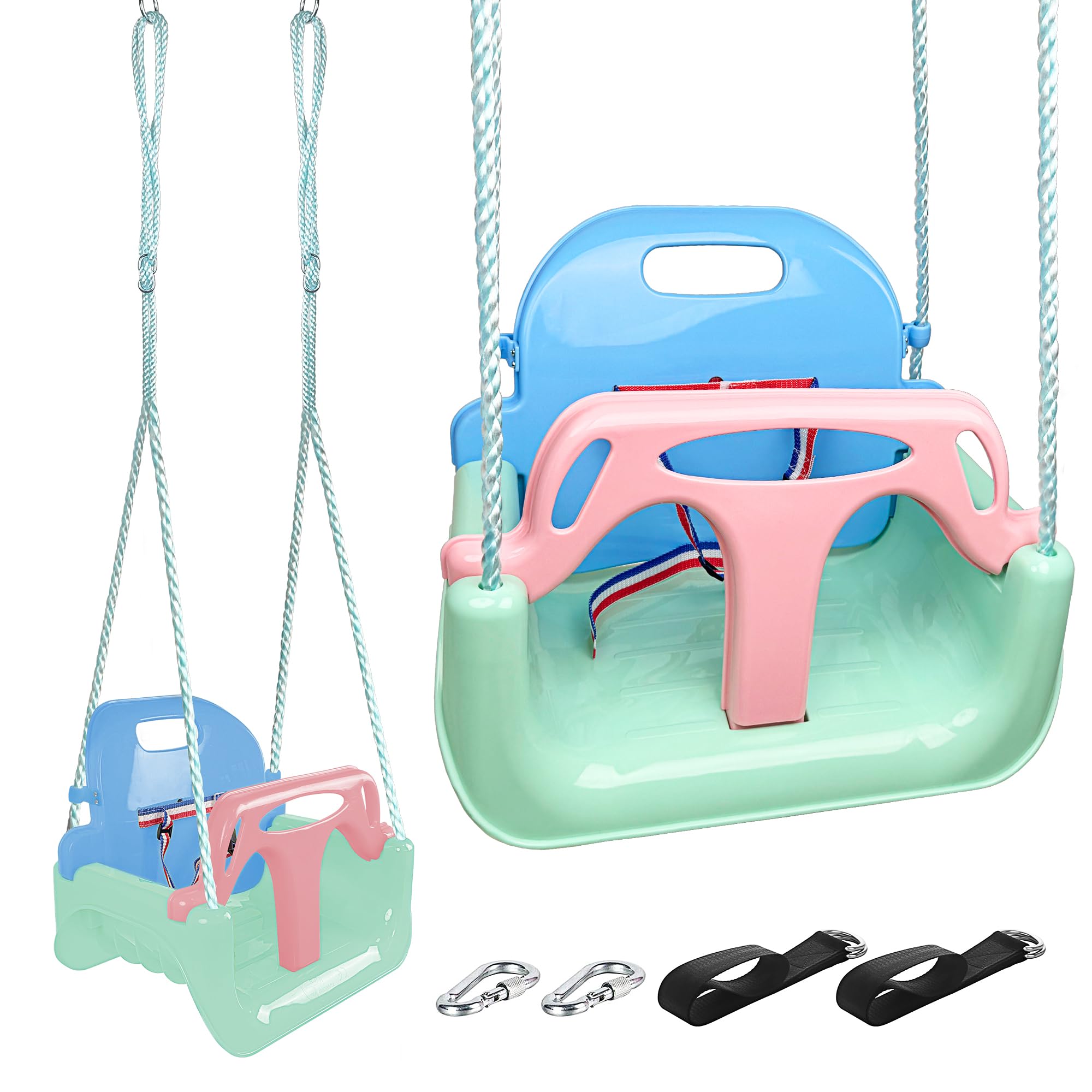 KINSPORY Toddler Swing 3-in-1, Kid Swing Seat for Kid, Baby Swing for Garden Home Playground Indoor Outdoor (Light Green) — image 1