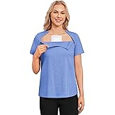 Deyeek Chemo Shirts for Port Access Women with 2 Hidden Side Zippers Post Surgery Short Sleeve Tear Away Adaptive Top Tees