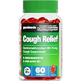 GoodMeds Cough Relief Softgels Dextromethorphan HBr (DXM) 15mg | 60 Count | Compare to Robitussin. Non-Drowsy for Dry Cough and Chest Congestion. Long-Lasting Bronchial Suppressant for Adults.