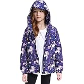 Jxstar Girls Rain Jackets Waterproof Hoodie Kids Raincoats Lightweight Windbreakers