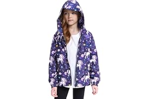 Jxstar Girls Rain Jackets Waterproof Hoodie Kids Raincoats Lightweight Windbreakers
