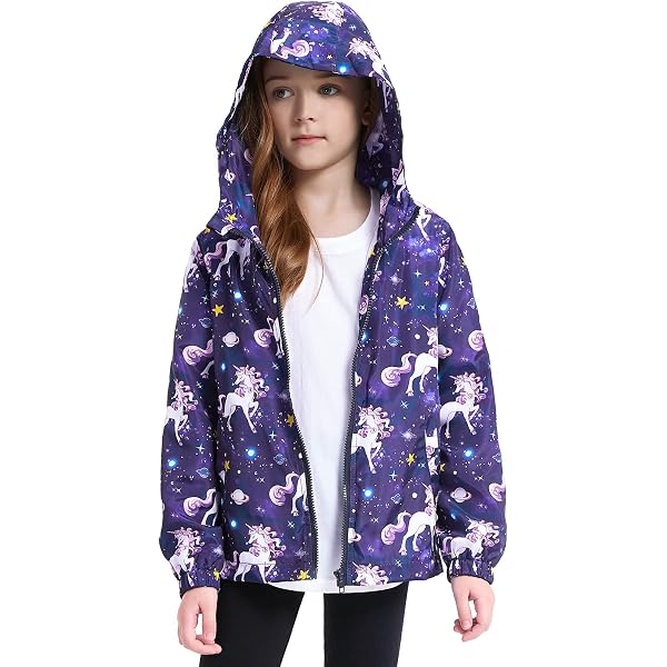 Youth Rain Jacket Jxstar Girls' Waterproof Raincoat - Lightweight... Youth Rain Jacket Jxstar Girls' Waterproof Raincoat - Lightweight...