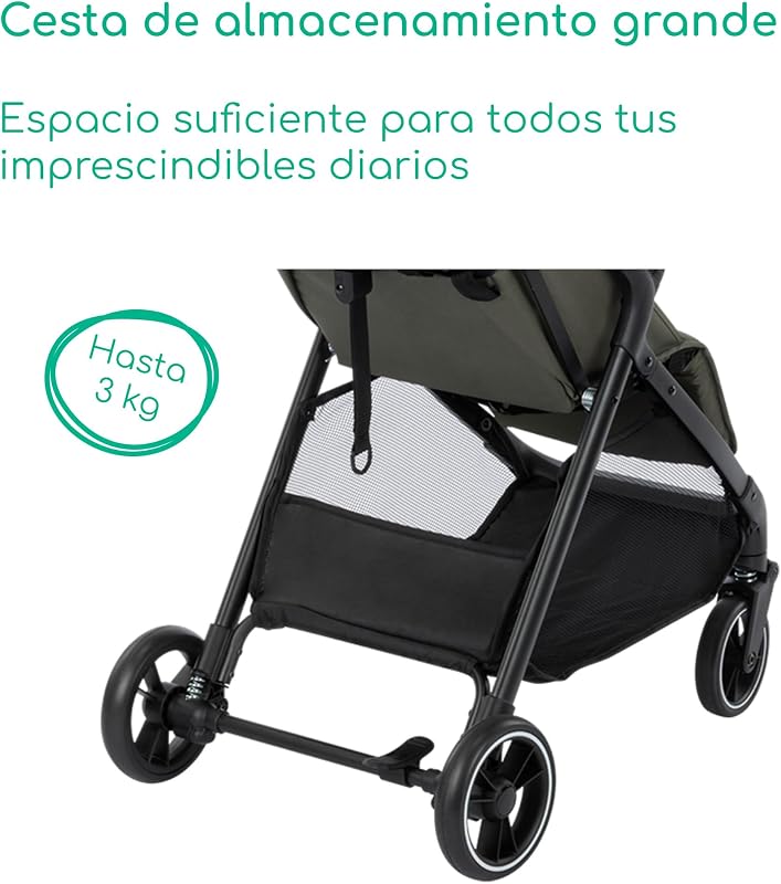 Azur, carrinho de bebé, 0–3 anos (15 kg), grafite mineral